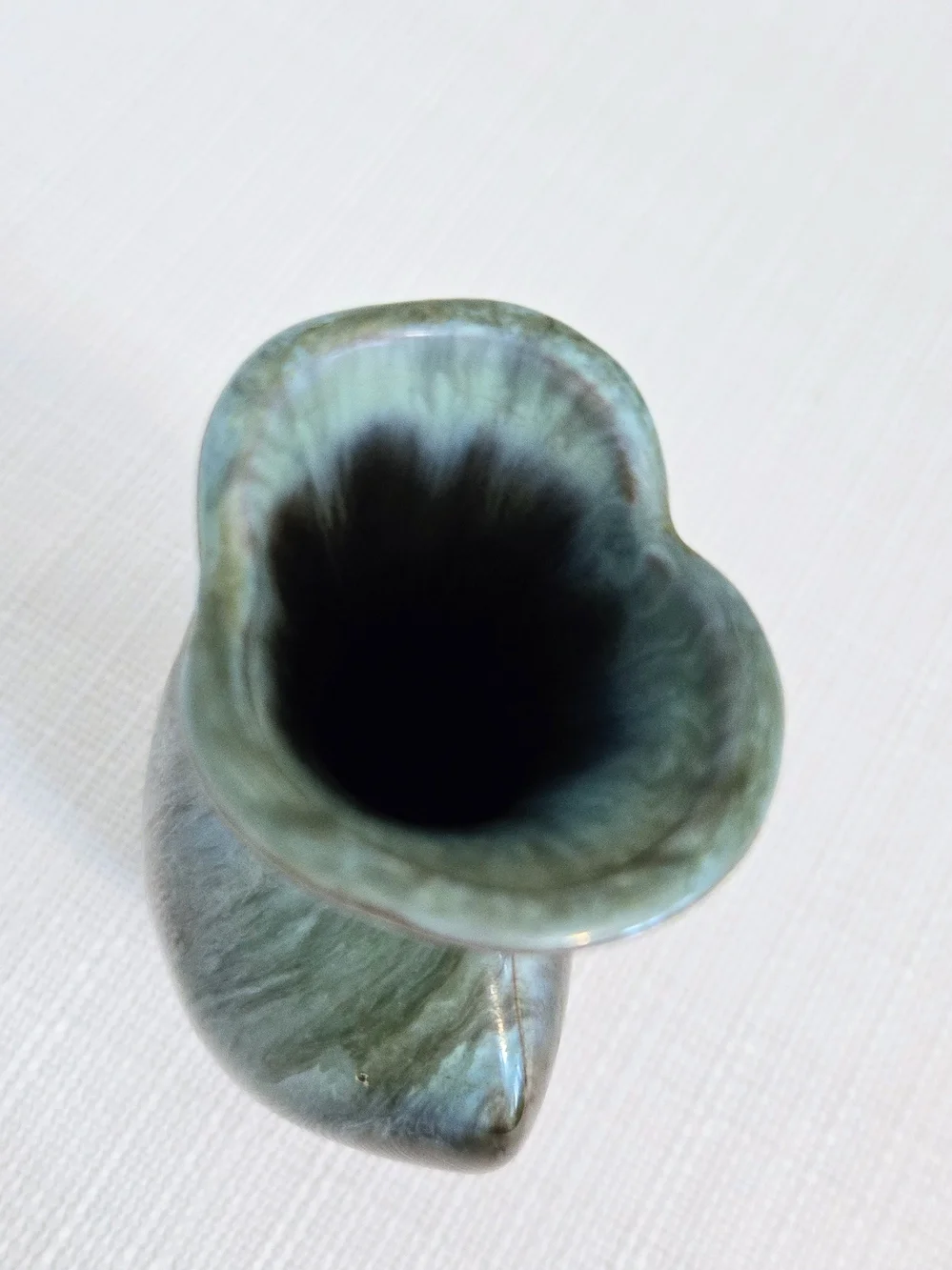 Vtg Arrow Pottery Vase Drip Glaze Irregular Open Tulip 6